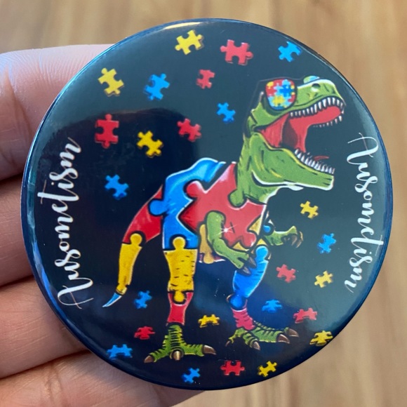 Round Autism Awareness Button Pins 4 Piece Bundle Size 2.25 - Picture 5 of 6